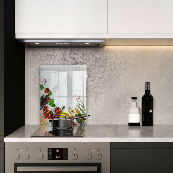 Steklena podloga za rezanje Zelenjava in začimbe