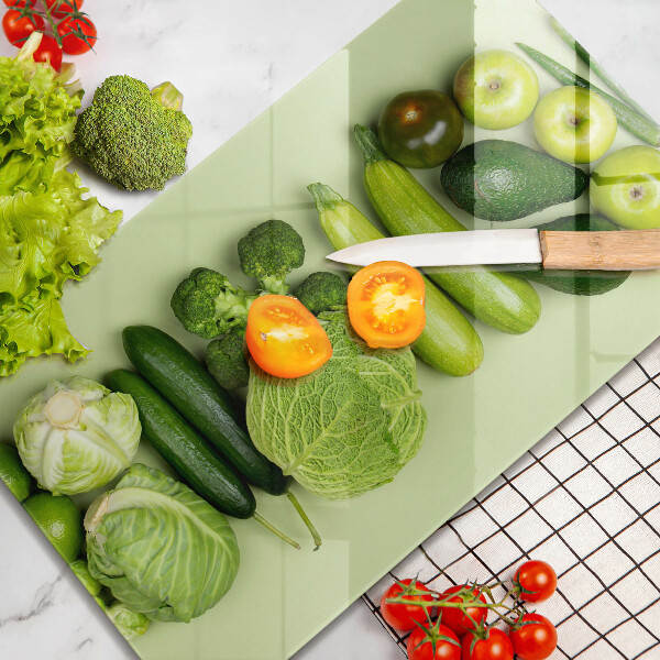 Steklena podloga za rezanje Zeleno sadje in zelenjava