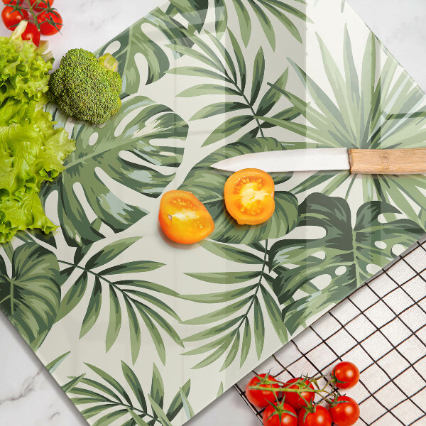 Steklena podloga za rezanje Ilustracija listov monstere