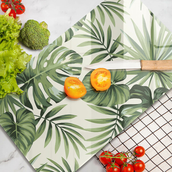 Steklena podloga za rezanje Ilustracija listov monstere