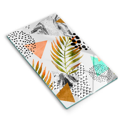 Steklena podloga za rezanje Boho vzorec listov