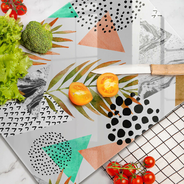 Steklena podloga za rezanje Boho vzorec listov