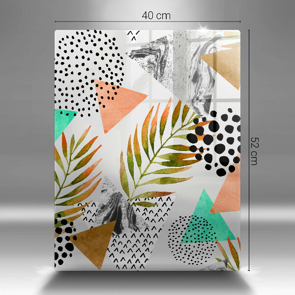 Steklena podloga za rezanje Boho vzorec listov