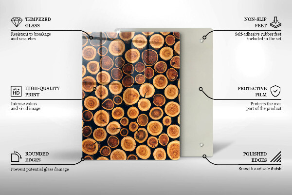 Steklena podloga za rezanje Boho vzorec listov