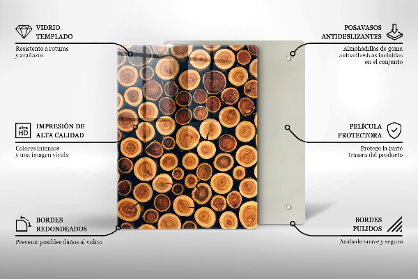 Steklena podloga za rezanje Boho vzorec listov