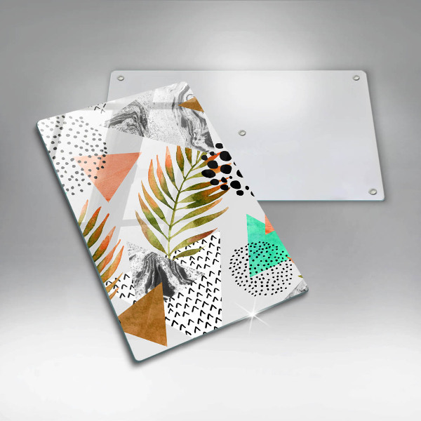 Steklena podloga za rezanje Boho vzorec listov