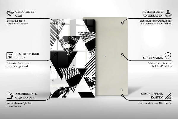 Steklena podloga za rezanje Geometrijski trikotniki