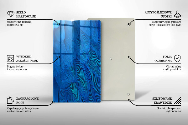 Steklena podloga za rezanje Ptičje perje