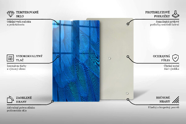 Steklena podloga za rezanje Ptičje perje