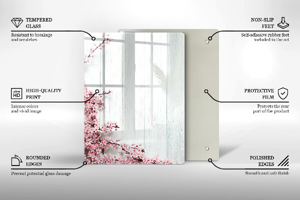 Steklena podloga za rezanje Ptičje perje