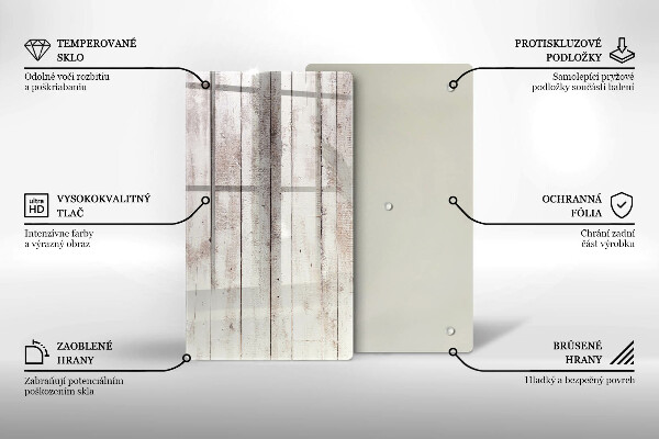 Steklena podloga za rezanje Stare lesene plošče