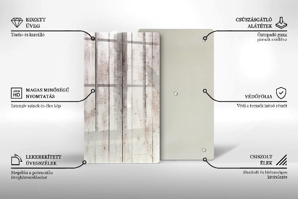 Steklena podloga za rezanje Stare lesene plošče