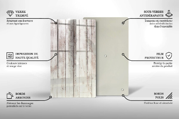 Steklena podloga za rezanje Stare lesene plošče