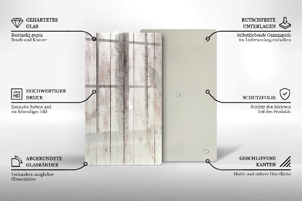 Steklena podloga za rezanje Stare lesene plošče