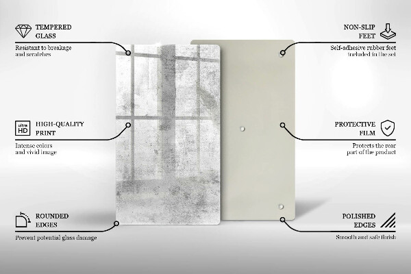 Steklena podloga za rezanje Tekstura betona