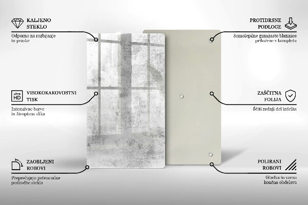 Steklena podloga za rezanje Tekstura betona