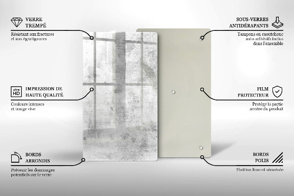 Steklena podloga za rezanje Tekstura betona