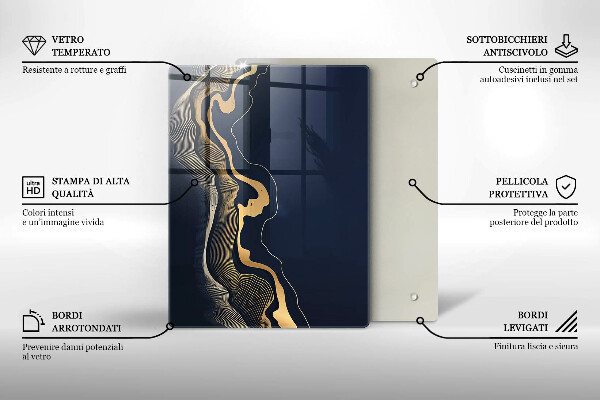 Steklena podloga za rezanje Plošče s teksturo lesa