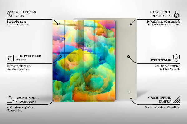 Steklena podloga za rezanje Okrasni listi z zlatom