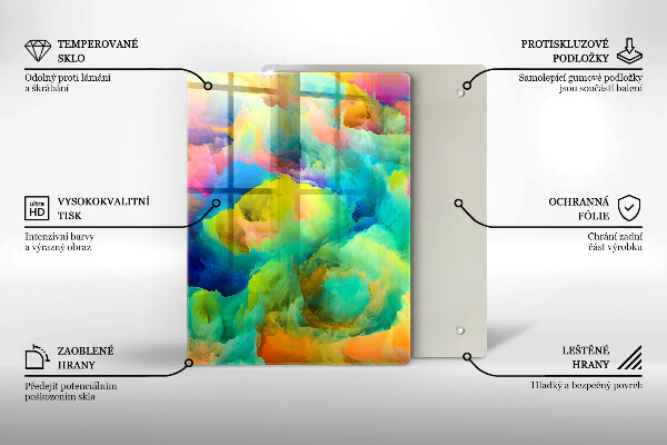 Steklena podloga za rezanje Okrasni listi z zlatom