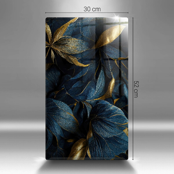 Steklena podloga za rezanje Okrasni listi z zlatom