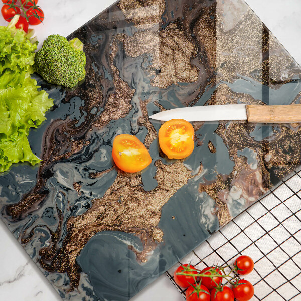 Steklena podloga za rezanje Dekorativni kamen z zlatom