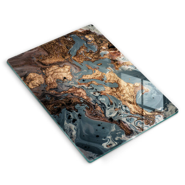 Steklena podloga za rezanje Dekorativni kamen z zlatom