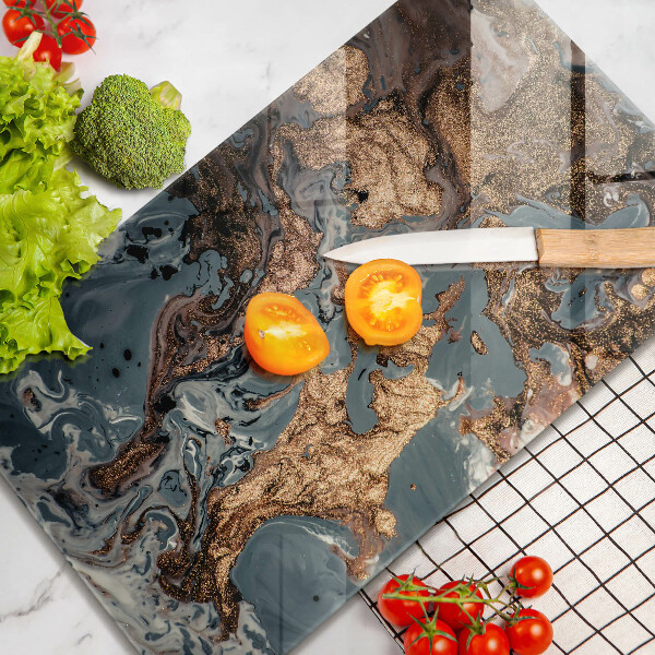 Steklena podloga za rezanje Dekorativni kamen z zlatom