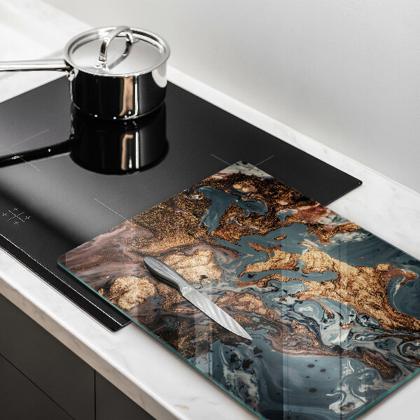 Steklena podloga za rezanje Dekorativni kamen z zlatom