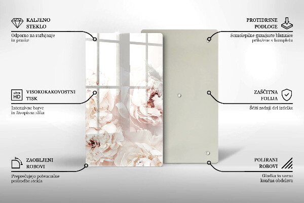 Steklena podloga za rezanje Pastelne potonike