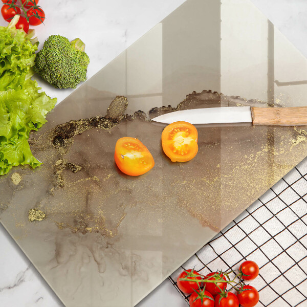 Steklena podloga za rezanje Zlata abstrakcija