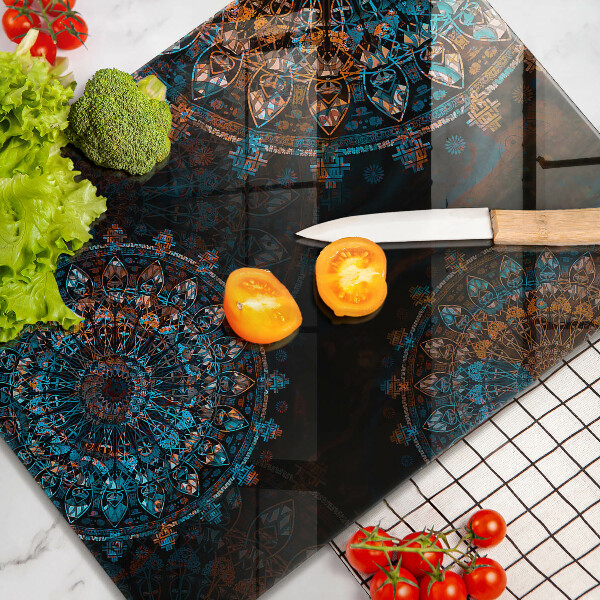 Steklena podloga za rezanje Boho vintage kolesa