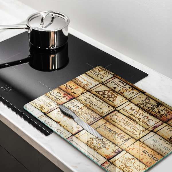 Steklena podloga za rezanje Stari vinski zamaški