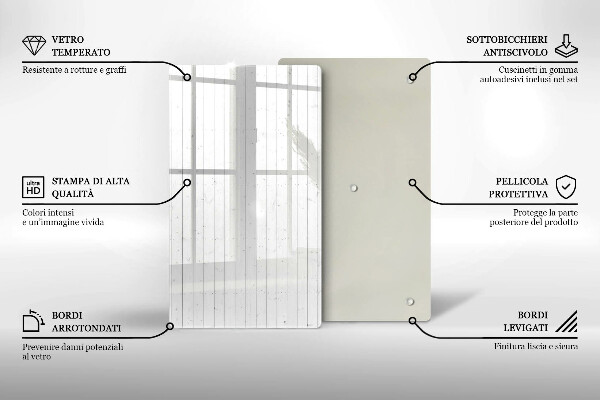 Steklena podloga za rezanje Moderne svetle table