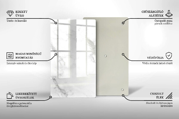 Steklena podloga za rezanje Moderni marmor