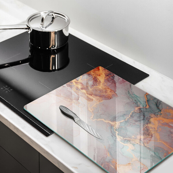 Steklena podloga za rezanje Marmor z zlatom