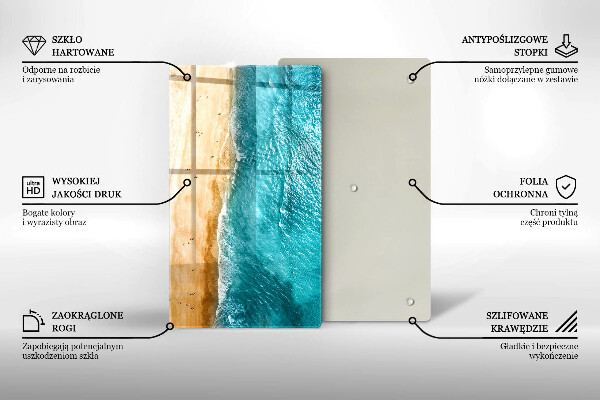 Steklena podloga za rezanje Plaža obala in morje