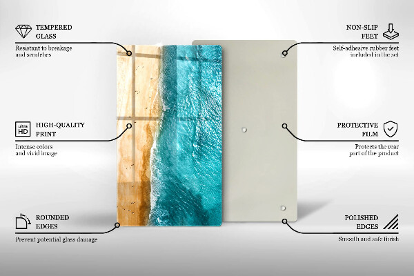 Steklena podloga za rezanje Plaža obala in morje