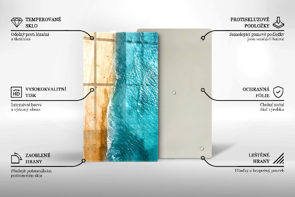 Steklena podloga za rezanje Plaža obala in morje