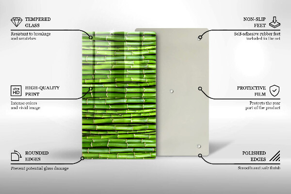 Steklena podloga za rezanje Naravni bambusi