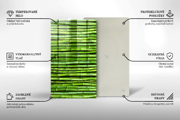 Steklena podloga za rezanje Naravni bambusi