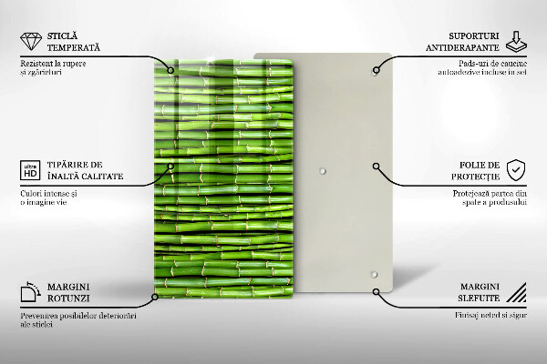 Steklena podloga za rezanje Naravni bambusi