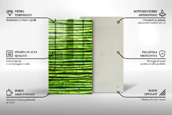 Steklena podloga za rezanje Naravni bambusi