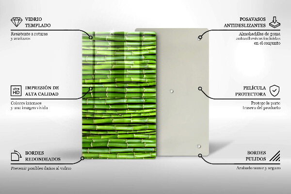 Steklena podloga za rezanje Naravni bambusi