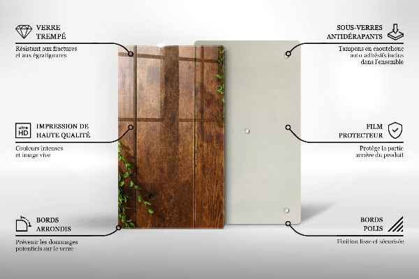 Steklena podloga za rezanje Lesene deske in listi