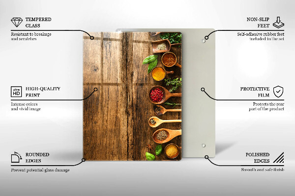 Steklena podloga za rezanje Lesene deske in listi