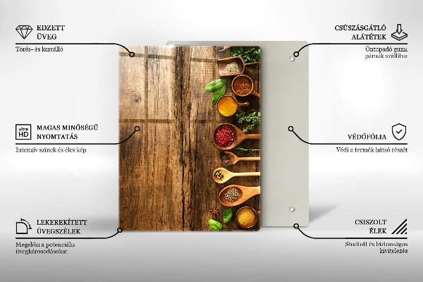 Steklena podloga za rezanje Lesene deske in listi