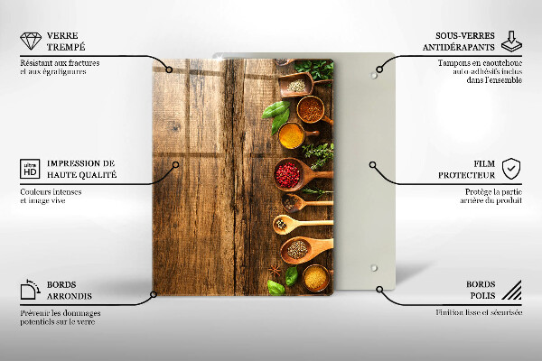 Steklena podloga za rezanje Lesene deske in listi