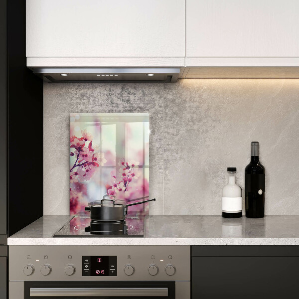 Steklena podloga za rezanje Pomladno roza cvetovi