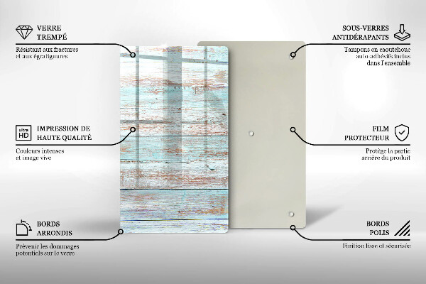 Steklena podloga za rezanje Stare vintage deske